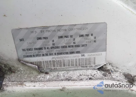 1999 Mazda Mx-5 Miata Leather Pkg/Popular Equipment Pkg/Sports Pkg/Touring Pkg из США, поврежденный, VIN JM1NB3533X0115853